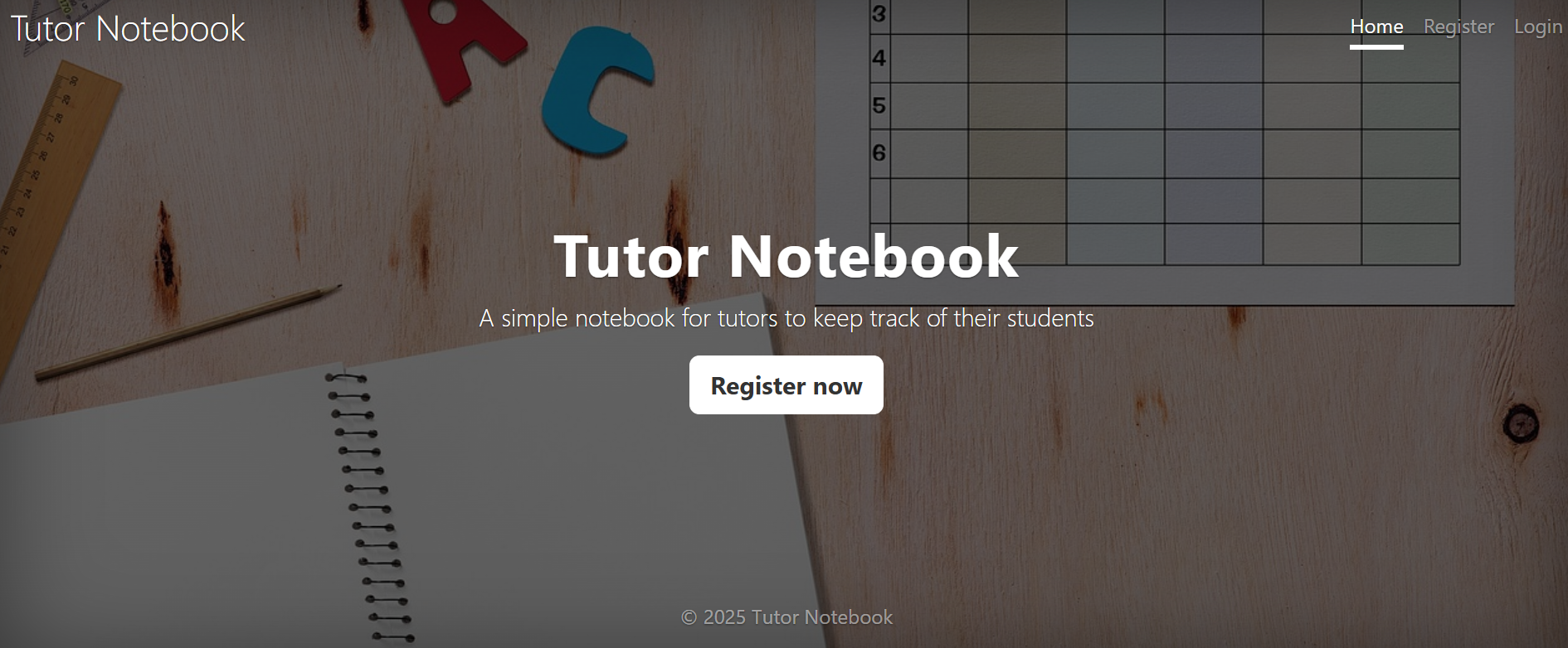 Tutor Notebook Java application preview